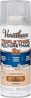 Varathane 318292 Triple Thick Polyurethane Wood Finish Spray, 11.25 oz, Gloss Clear