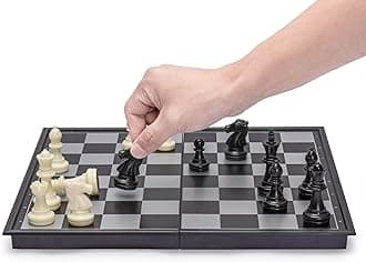 Yellow Mountain Imports 2 in 1 Travel Magnetic Chess and Che