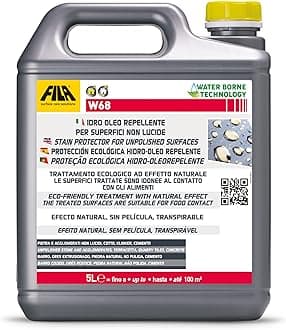 FILA Surface Care Solutions, W68, Floor Tiles Stainproof and Waterproof Sealant, Natural Stone Sealer and Brick Sealer, Exterior Patio sealant with Natural Effect, It doesn't Form Surface Film, 5L