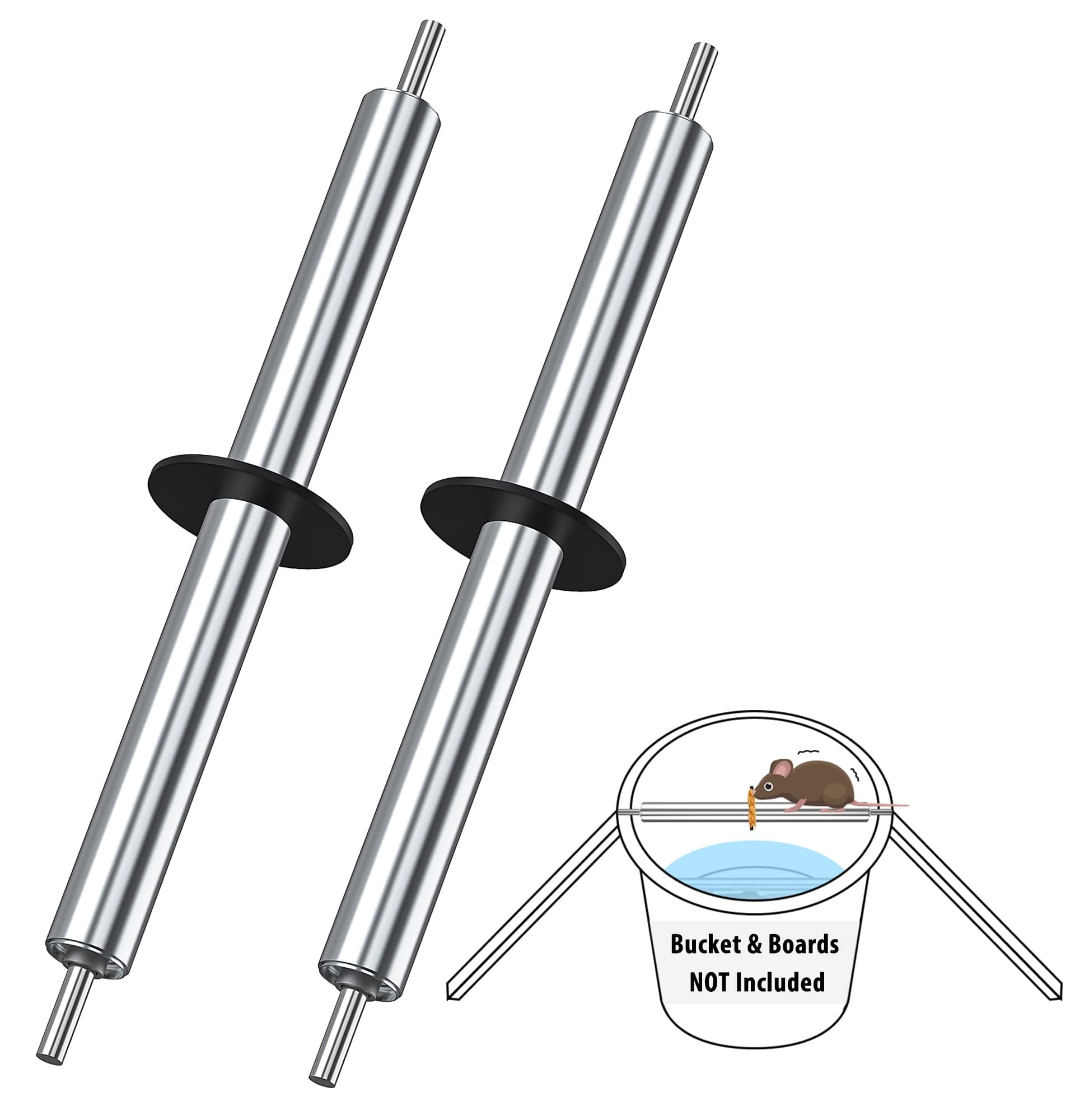 Wanqueen 2 Pack Rolling Log Mouse Trap, Humane Live Mouse Trap Bucket, Rat Traps for House, Auto Release Catch No See Kill Trap for Mice and Rats