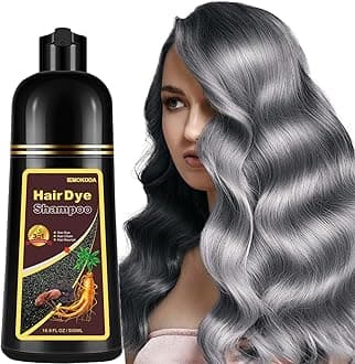 Fvquhvo Silver Gray Hair Dye Shampoo, Hair Color Shampoo for Women Men, Long Lasting Silver Grey Hair Dye, Champu Para Canas, Colors in Minutes, Easy to Use, 16.90 Fl Oz
