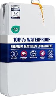 Utopia Bedding Premium Waterproof Mattress Encasement Double Bed (135 x 190 x 30 cm), Zippered Mattress Protector, Bed Bug and Dust Mite Proof Mattress Cover, White