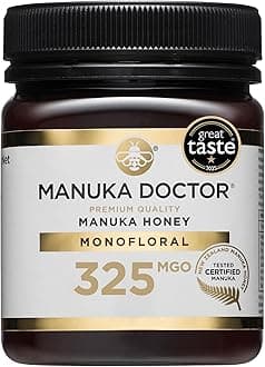 MGO 325+ Manuka Honey Monofloral, 100% Pure New Zealand Honey. Certified. Guaranteed. Non-GMO (8.75oz)