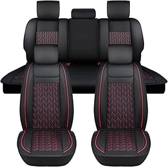 Nilight Car Seat Covers Custom Fit 2009-2024 Ram 1500 and 2010-2024 2500 3500 Crew Cabs Mega Cab Waterproof Faux Leather Cushion for Pickup Truck (Full Set, 2 Front and 3 Rear Seats)