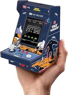 My Arcade Space Invaders Nano Player - Arcade Classics 4.8" Portable Handheld Mini Arcade Machine, 2.4" Screen Color Display, Retro Video Game
