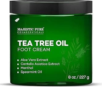 Tea Tree Oil Foot Cream, Warming Cream - Calluses, Dry Cracked Feet, Hands, Heels, Elbow, Nails, and Knees - Softens & Moisturizes Skin - 8 oz