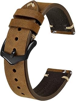 Men's Watch Bands, Hand-Stitched Leather Watch Straps, Quick Release, 18mm 19mm 20mm 21mm 22mm
