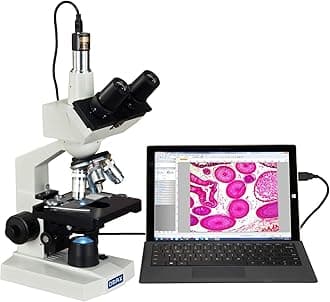 40X-2500X Digital Lab Trinocular Compound LED Microscope with USB Digital Camera and Double Layer Mechanical Stage
