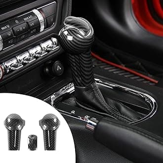Carbon Fiber Gear Shift Knob Cover Trim Interior Accessories for Ford Mustang 2015 2016 2017 2018 2019 2020 2021