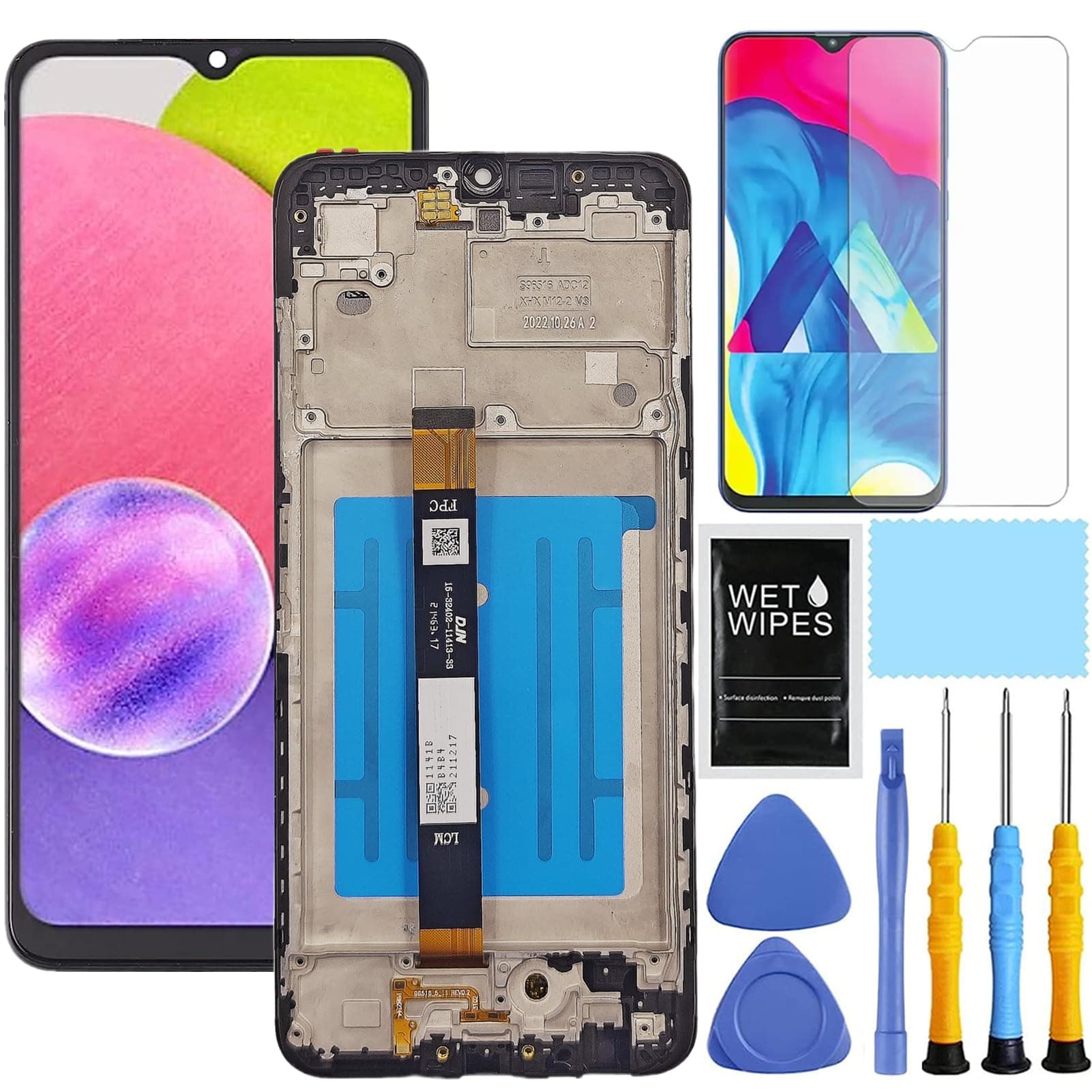 for Samsung Galaxy A03S A037u [US Version] Screen Replacement with Frame for Samsung A03S A037u A037u1 Screen Replacement LCD Display digitizer Touch Screen Assembly with Tools 6.5 inch