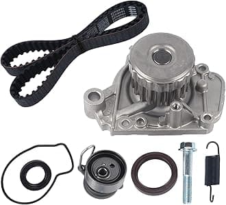 PAROD Engine Timing Belt Kit with Water Pump Fit for Honda Civic 2001 2002 2003 2004 2005 1.7L L4 Replace for TCK312