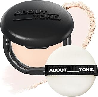 ABOUT TONE Blur Powder Pact 0.32oz - Pressed Powder Compact with Mirror and Puff Makeup Setting Finishing Blurring Natural Translucent Lightweight Face Sebum Oil Control Vegan Formula (01 FAIR)