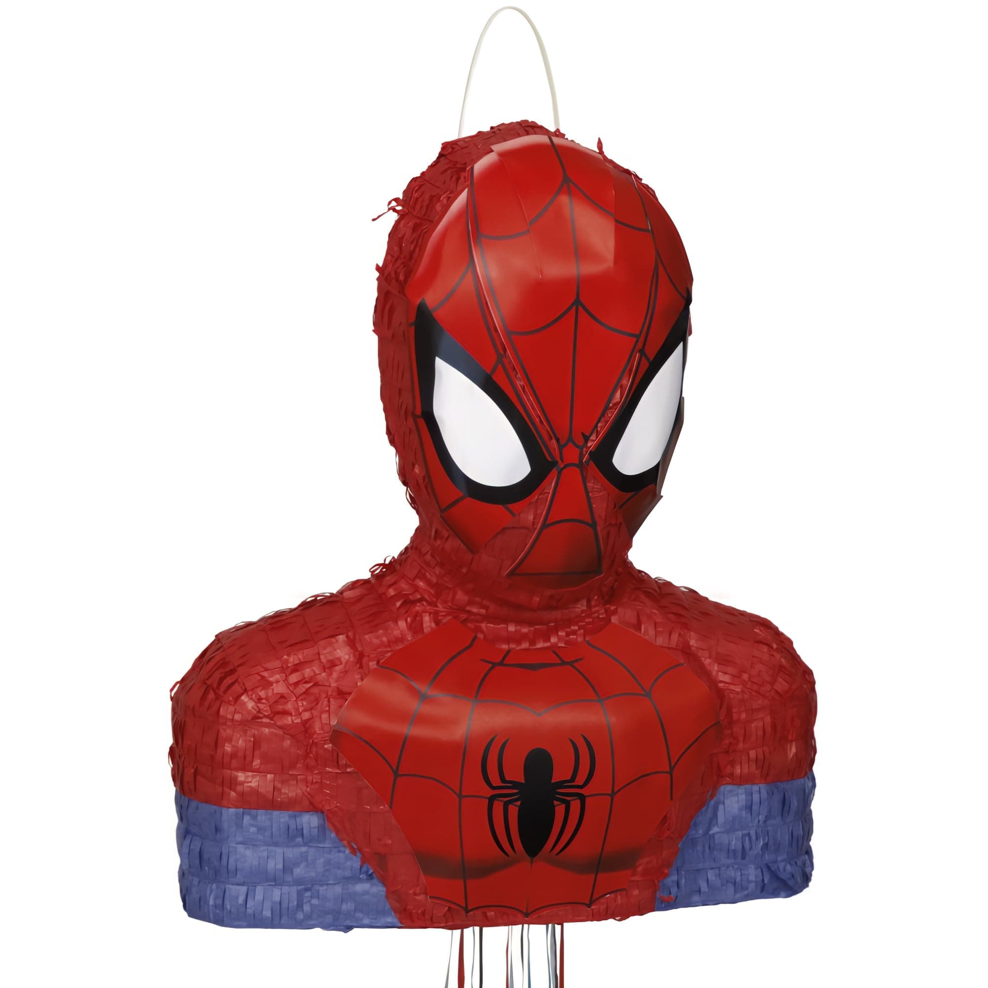 Spiderman 3D Pull String Pinata - 17" x 14" (1 Pc.) - Easy to Set-Up Birthday Decorations & Party Supplies - Perfect Fun Party Game for Birthdays, Themed Parties, Baby Showers & More