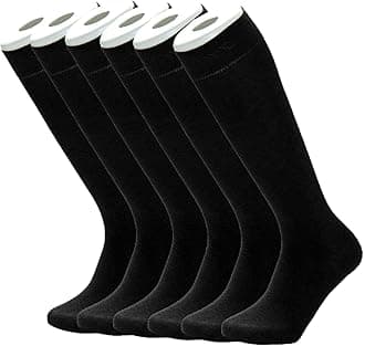 7DayOtter 98% Cotton 2% Lycra Rich Dress Socks for Business Mens Womens Casual Socks 6Pack