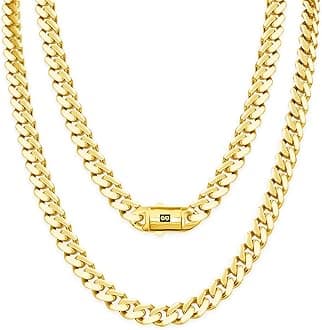 10k Real Yellow Gold Royal Monaco 7.5mm Miami Cuban Link Necklace (16"-30") Italian Jewelry for Men & Women