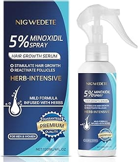 Minoxidil 5% for Men (120 ML), Advanced Minoxidil Spray with Provitamin B5 and Castor Seed Extract, Minoxidil Extract Serum for Hair Loss, Beard Restoration