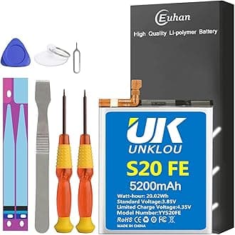 Galaxy S20 FE Battery, [Upgraded] UNKLOU 5200mAh Li-Polymer Replacement Battery for Samsung Galaxy S20 FE 5G SM-G781B G781U G781W SM-A526 A526B/DS A5260 A526W with Repair Replacement Tool Kit
