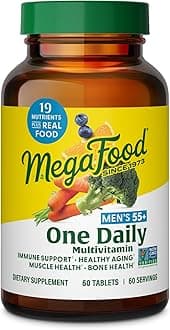 Multivitamin for Men 55+ One Daily Mens Multivitamins, Methylated B12, Vitamin D3, C & Zinc - Healthy Aging, Bone & Muscle Health & Immune Support - Vegetarian - 60 Tablets