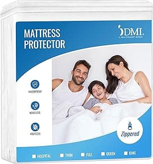 DMI Waterproof Mattress Protector and Mattress Cover, Encased Zippered Fit, F...