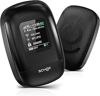 4G LTE Portable WiFi - Cat 12 Mobile Hotspot Travel Router, 600Mbps Download High Speed, Dual Bands (2.4GHz/5GHz), Compatible with Verizon, T-Mobile, AT&T, Supports 16 Connected Devices