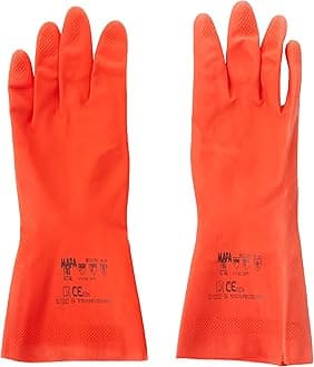 MAPA Professional Vital 180 Nitrile & Natural Rubber Blend Reusable Reusable Cleaning Gloves, Red Size 7 Small (1 Pair)