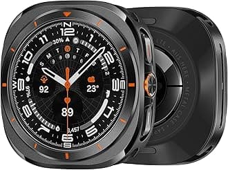 Metal Case for Samsung Galaxy Watch Ultra 47mm Case, Stainless Steel Protective Rugged Bumper Thin Frame with Ceramic-Like Back Cover for Galaxy Watch Ultra 47mm for Men Women