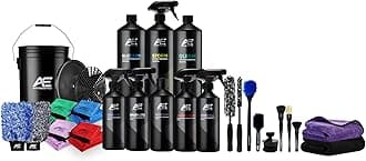 Auto Essentials Pro 37 Piece Car Detailing Cleaning Kit, Exterior, Interior, Finishing, Bucket & Accessories