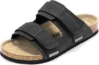 FITORYMens Classic Sandals with Two Straps Beach Slides for Summer Size 7-13.5