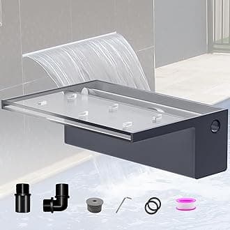 Pond Waterfall Blade Kit, 30cm Acrylic Pool Fountain with Accessories, Width 20cm Spillway Water Feature Waterfall Cascade for Garden Patio Pond Decoration