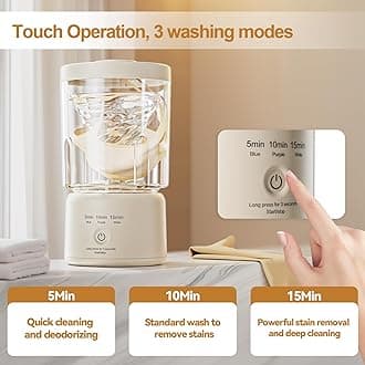 Portable Mini Washing Machine, 2025 NEW Underwear Washing Machine Small Clothes Washer Makeup Brush Cleaner Machine Underwear Washer for Home, Hotel, RV, Travel & Camping