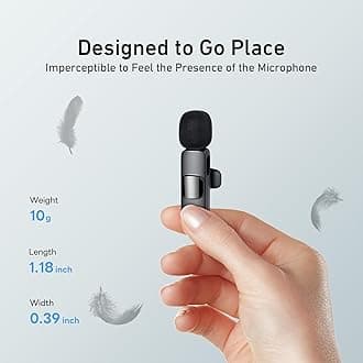 YRF Wireless Lavalier Microphone for iPhone - iPad, Android Phone, Mini Lapel Mic with Noise Reduction and Crystal Sound for Video Recording, Vlogging, TikTok, YouTube