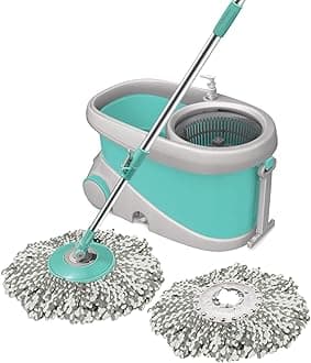 Spotzero By Milton Wave Spin Mop, Aqua Green, Pack of 1