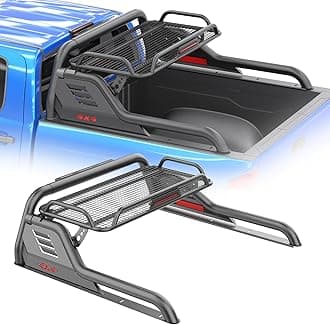 Adjustable Truck Bed Roll Bar with Luggage Rack For Mid Size & Full Size Truck, Truck Bed Storage Extension Roll Cage For Silverado & Sierra 1500 / Ram 1500, For Ford Ranger F-150, For Tacoma Tundra