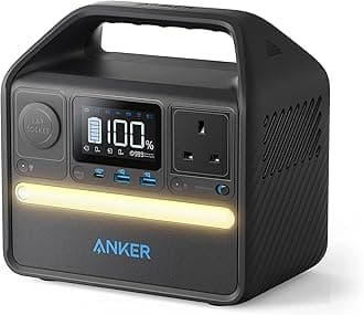 Anker Portable Power Station 256Wh, 521 Portable Generator, 200W 5-Port Outdoor Generator with 1 AC Outlets, 60W USB-C PD Output, LiFePo4 Battery Pack, LED Light For Camping, RV, Power Outage and More