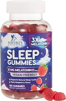Melatonin Sleep Gummies - Melatonin 12mg Per Serving - Extra Strength Sleep Support Melatonin Gummy - Vegan Sleeping Gummy Supplement - Restful Sleep Support for Adults - Berry Flavor - 120 Gummies