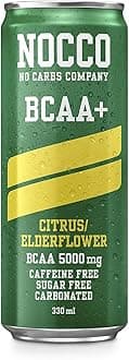 Nocco BCAA Energy Drink 330ml Caffeine Free - Citrus/Elderflower, Pack of 12