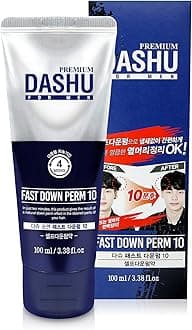 DASHU Down Perm for Men 3.38oz - Korean Fast Down Perm Kit, Hair Relaxer & Straightener, Side Hair Flattener, 10-Minute DIY At Home Perm, Semi-Permanent (3-4 Weeks)