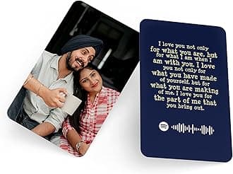 CUSTOMIZED Wallet Card with Your Photo, Illustration On front side, Special message, Spotify Song Code backside Best for Special Occasion Gift For Loved One (Photo with Message)