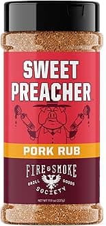 Sweet Preacher Pork Rub | BBQ Seasoning for Smoking and Grilling Meat | Pulled Pork Ribs Chops, Poultry, Chicken, Beef, Dry BBQ Rubs and Spices | XL 11.9 oz