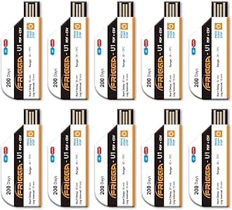 Frigga 10 Pack Temperature Data Logger Disposable Temperature Recorder 28800 Points USB Temperature Loggers Single Use High Accuracy 200 Days Cold Chain Transportation with PDF CSV Report, U1