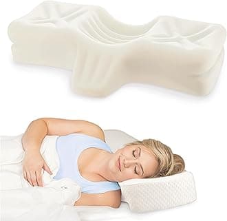 Therapeutica Cervical Orthopedic Foam Pillow - Neck Support Pillow for Side & Back Sleepers - Ergonomic Pillow for Neck Support, Relief, & Spinal Alignment – Average Size, Firm