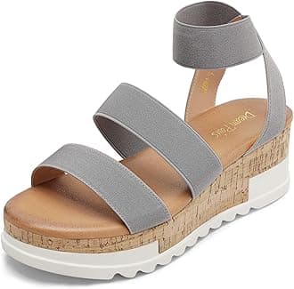 DREAM PAIRS Women's Open Toe Ankle Strap Casual Flatform Platform Sandals