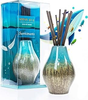Ocean Mist Reed Diffuser Set, Bathroom Diffuser, Reed Diffuser with Aromatherapy Oil Refill - Elegant Home Fragrance Gift for Home, Bathroom, Kitchen, and Office