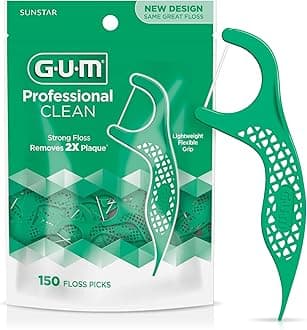 Professional Clean Floss Picks - Extra Strong Shred-Resistant Floss, Easy Grip Handle - Dental Flossers for Adults - Fresh Mint Flavor, 150 Count