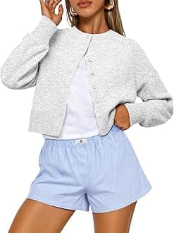 Cropped Cardigan Sweaters for Women Lightweight Y2k Fall Outfits Spring Fashion Clothes 2026