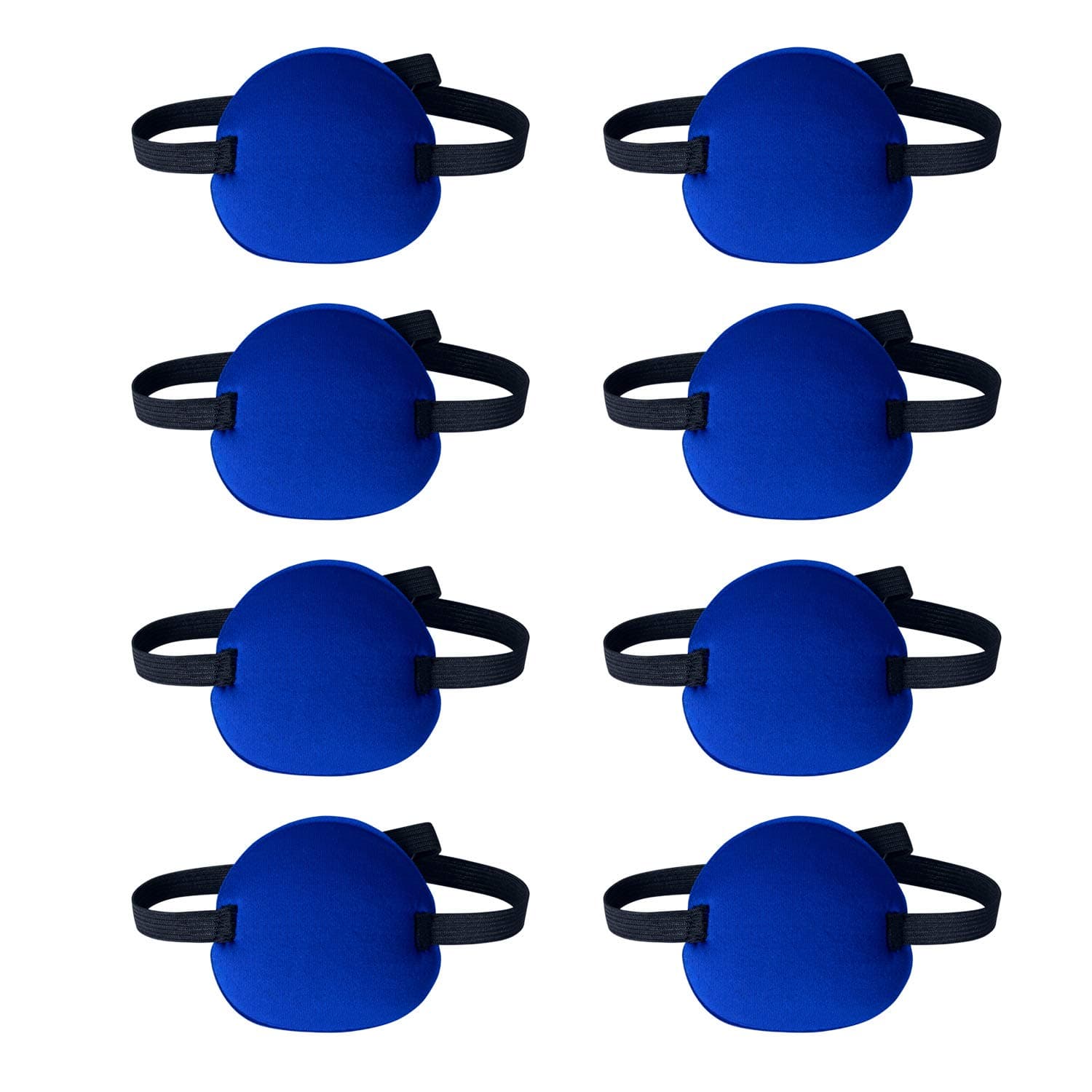 Favide 8 Pack Blue Eye Patch Strabismus Adjustable Eye Patch Eye Mask with Buckle for Adults and Kids