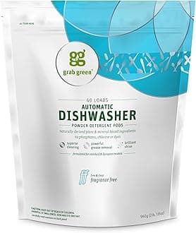 Natural Dishwasher Detergent Pods, Free & Clear/Unscented, 60 Count, Fragrance Free, Organic Enzyme-Powered, Plant & Mineral-Based