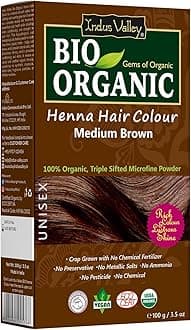 Bio Organic Natural Henna Hair Color Medium Brown 100gm| 100% Gray Hair Coverage And Long Lasting Hair Dye | Vegan and Cruelty-Free