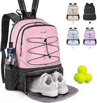 Arcoyard Tennis Bag Holds 2 Rackets, Professional Tennis Bags for Women, Tennis Backpack with Ventilated Shoe Compartment