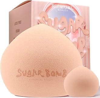 Richual BeautySUGAR BOMB BLENDER Mashmallow Makeup Sponge Set ~ Includes: 1 Big & 1 Mini Marshmallow Mochi Makeup Sponge ~ Seamless Makeup Application, Flawless Finish ~ Large Sponge